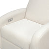 M23188WBLB,Nami Glider Recliner w/ Electronic Control and USB in Ivory Boucle w/Light Wood Base