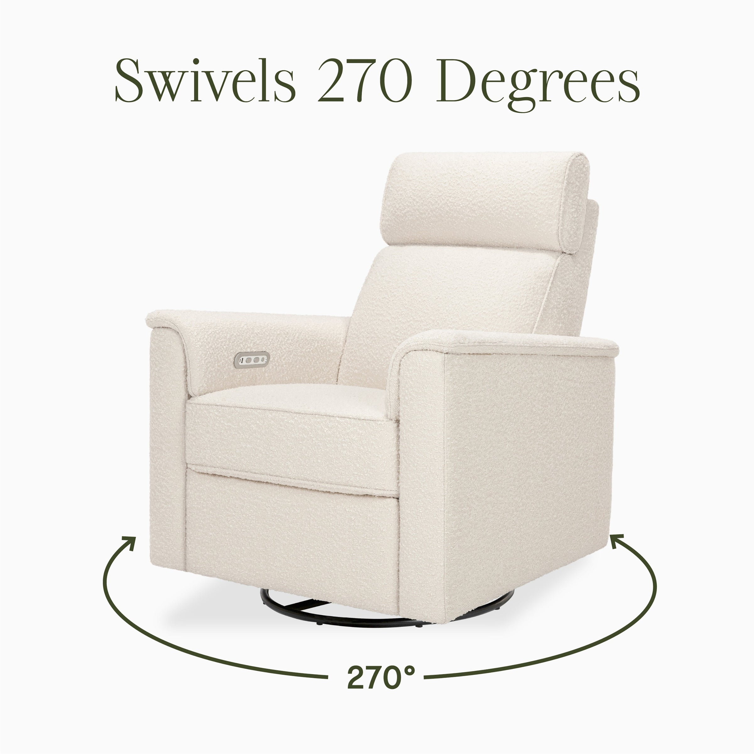 M17186PWB,Willa Plus Power Glider Recliner w/ Power Headrest in Performance Ivory Boucle