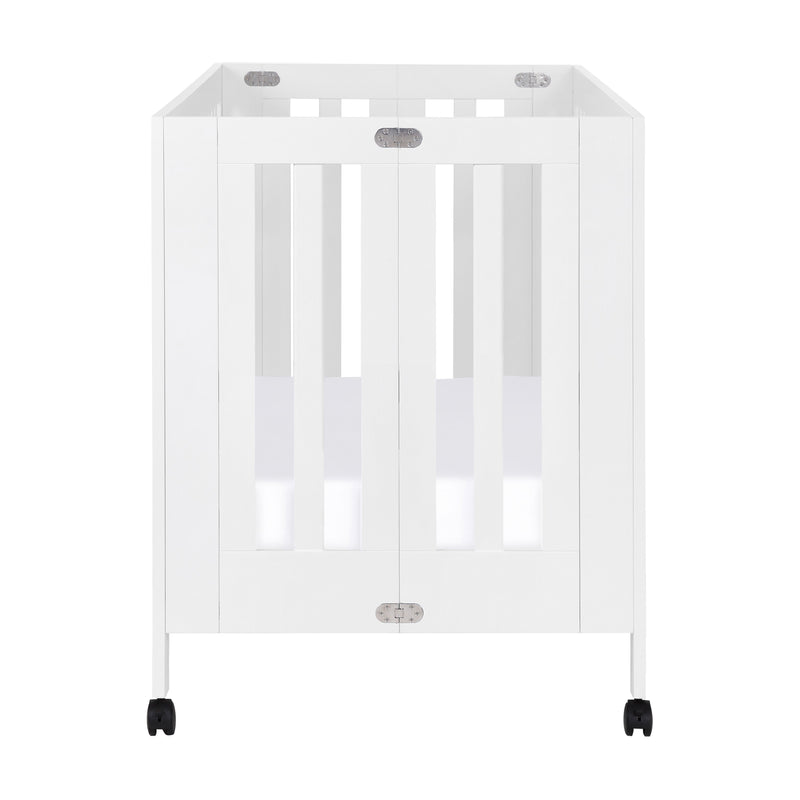 M6601W,Maki Full-Size Folding Crib w/Toddler Bed Conversion Kit in White Finish