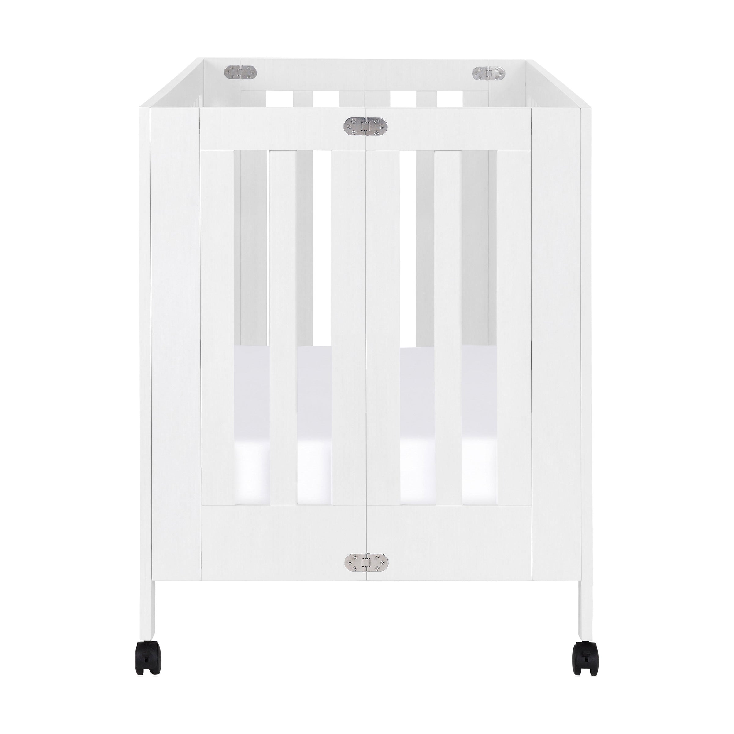M6601W,Maki Full-Size Folding Crib w/Toddler Bed Conversion Kit in White Finish
