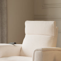 B17183YC,Willa Deluxe Power Glider Recliner w/Heat&Massage in Ivory Corduroy