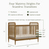 M7101NL,Liberty 3-in-1 Convertible Spindle Crib w/Toddler Bed Conversion Kit in Natural Walnut