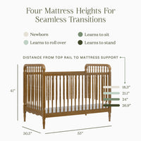 M7101NL,Liberty 3-in-1 Convertible Spindle Crib w/Toddler Bed Conversion Kit in Natural Walnut