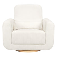 M10287YCLB,Tuba Glider in Ivory Corduroy with Light Wood Base