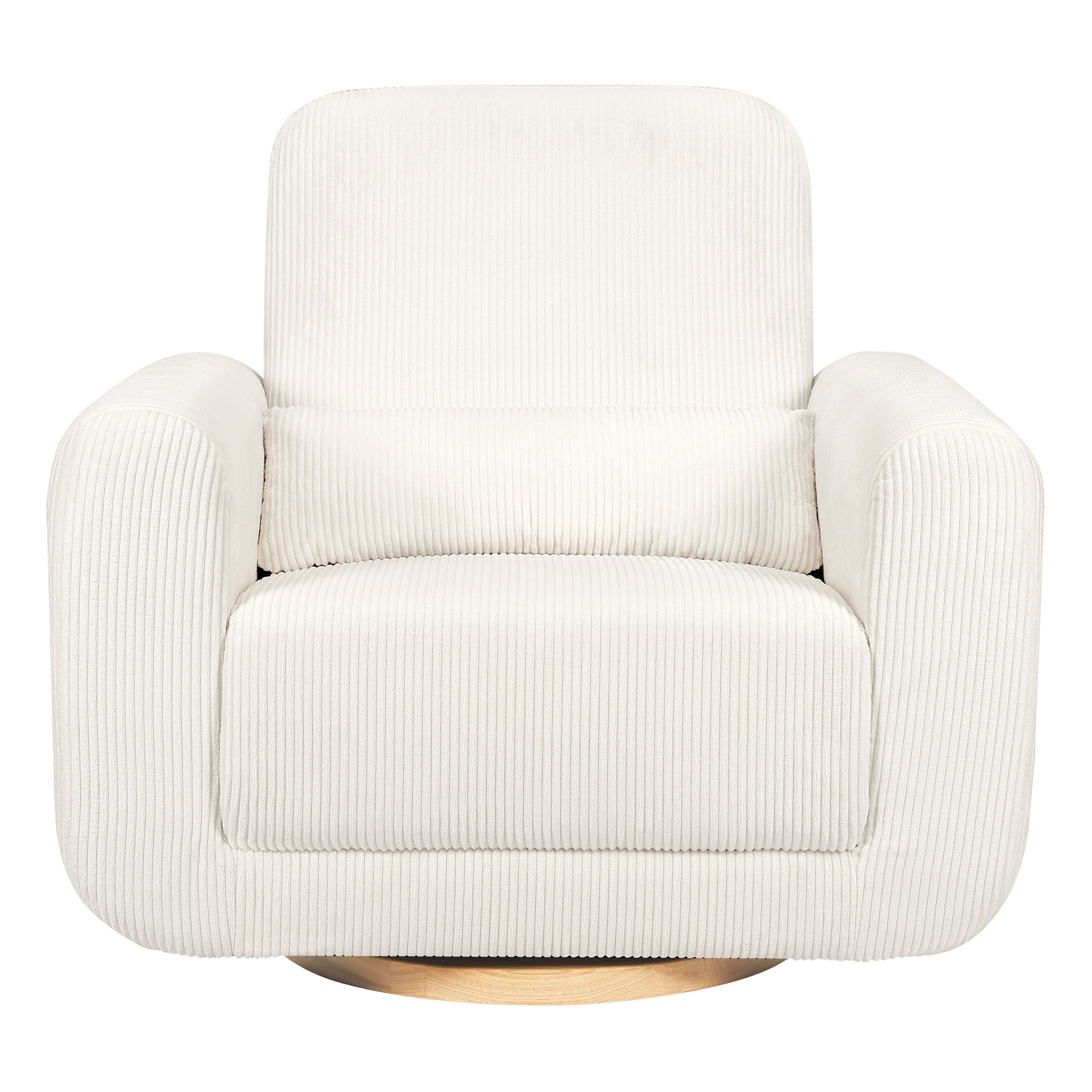 M10287YCLB,Tuba Glider in Ivory Corduroy with Light Wood Base