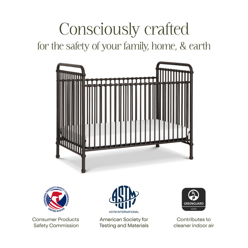 B15501UR,Abigail 3-in-1 Convertible Crib in Vintage Iron