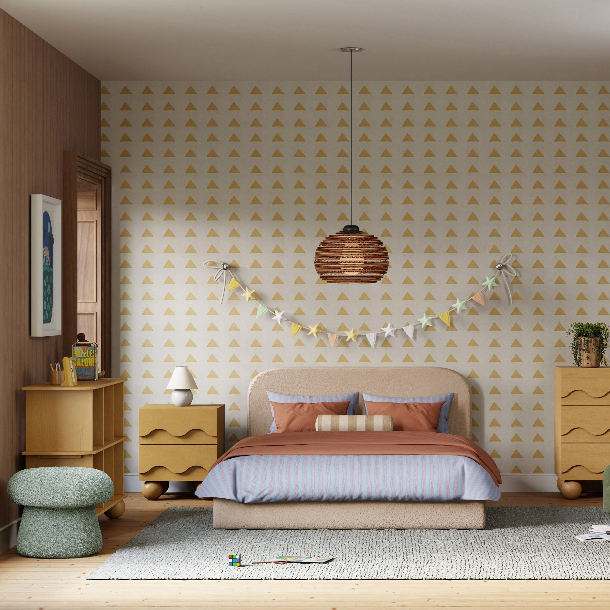 M31685ST,Mushroom Pouf in Sage Teddy Loop