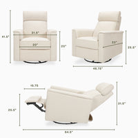 M17182PWB,Willa Pro Power Glider Recliner w/ Power Lumbar in Performance Ivory Boucle