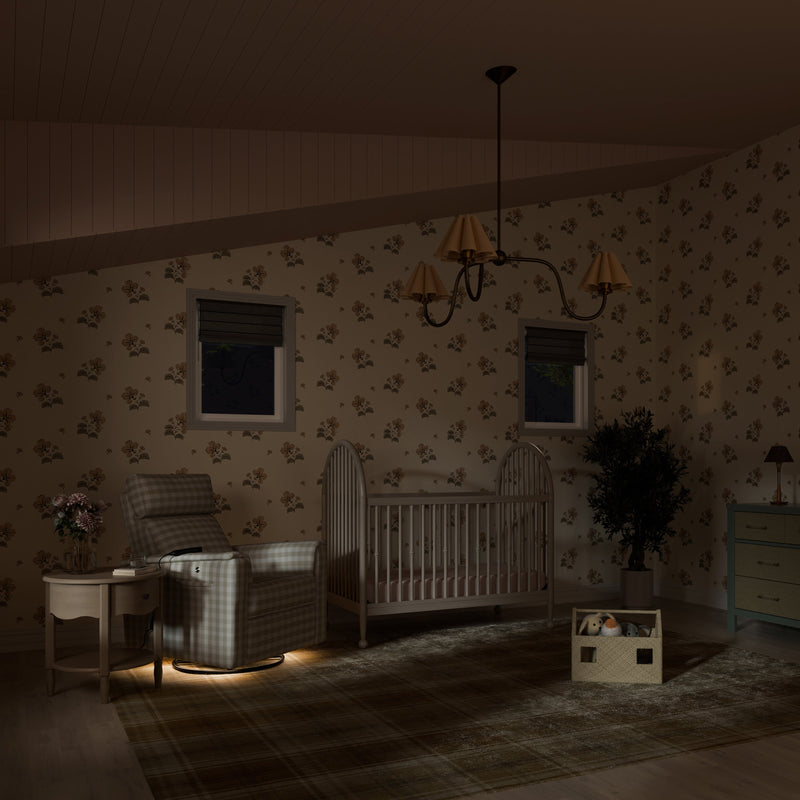 M17183TGH,Willa Deluxe Power Glider Recliner w/Heat&Massage in Tan Gingham