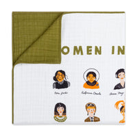 T28439,Women In History Muslin Quilt in GOTS Certified Organic Cotton