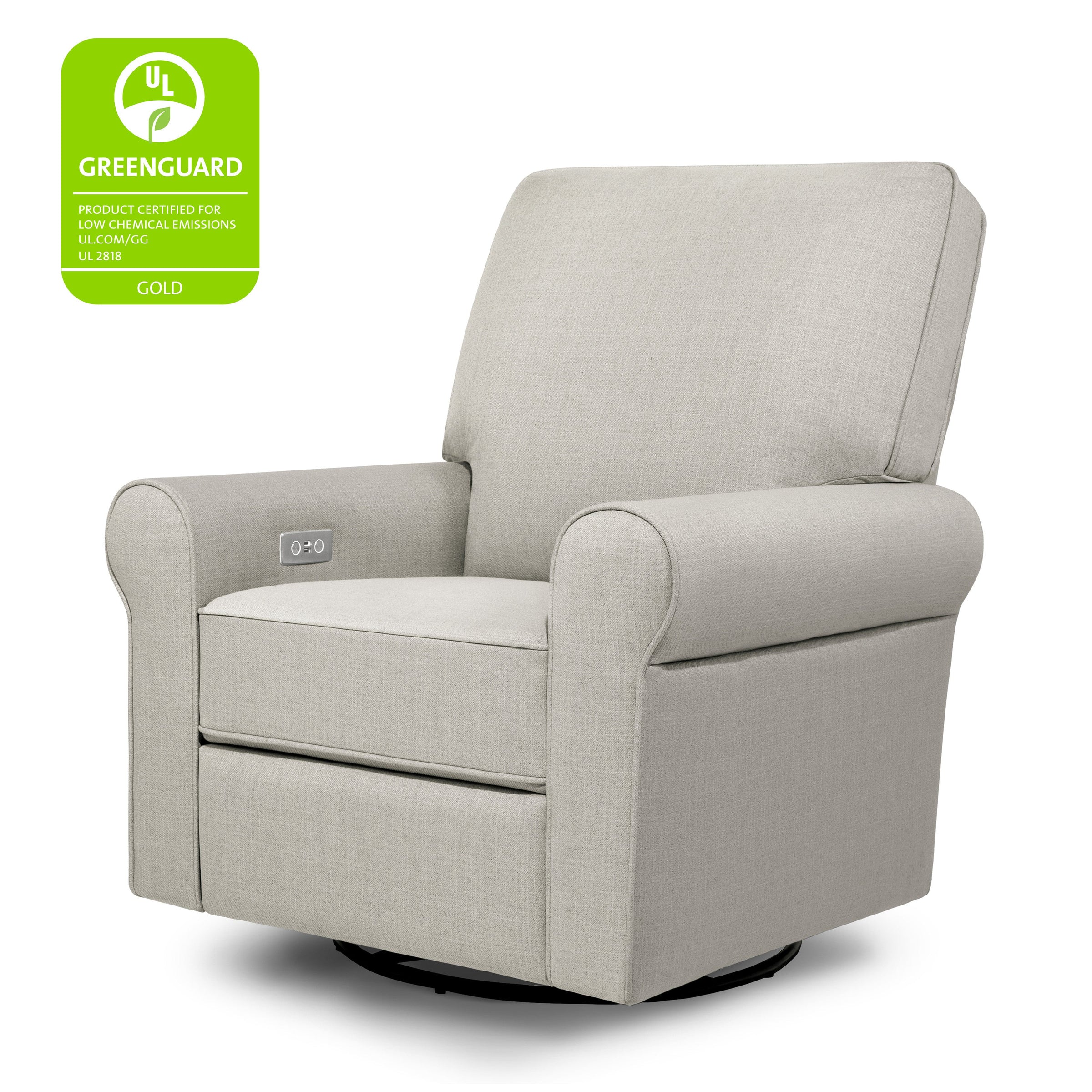 B17787PGET,Monroe Pillowback Power Recliner in Performance Grey Eco-Twill