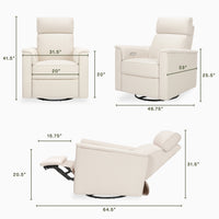 M17186PWB,Willa Plus Power Glider Recliner w/ Power Headrest in Performance Ivory Boucle