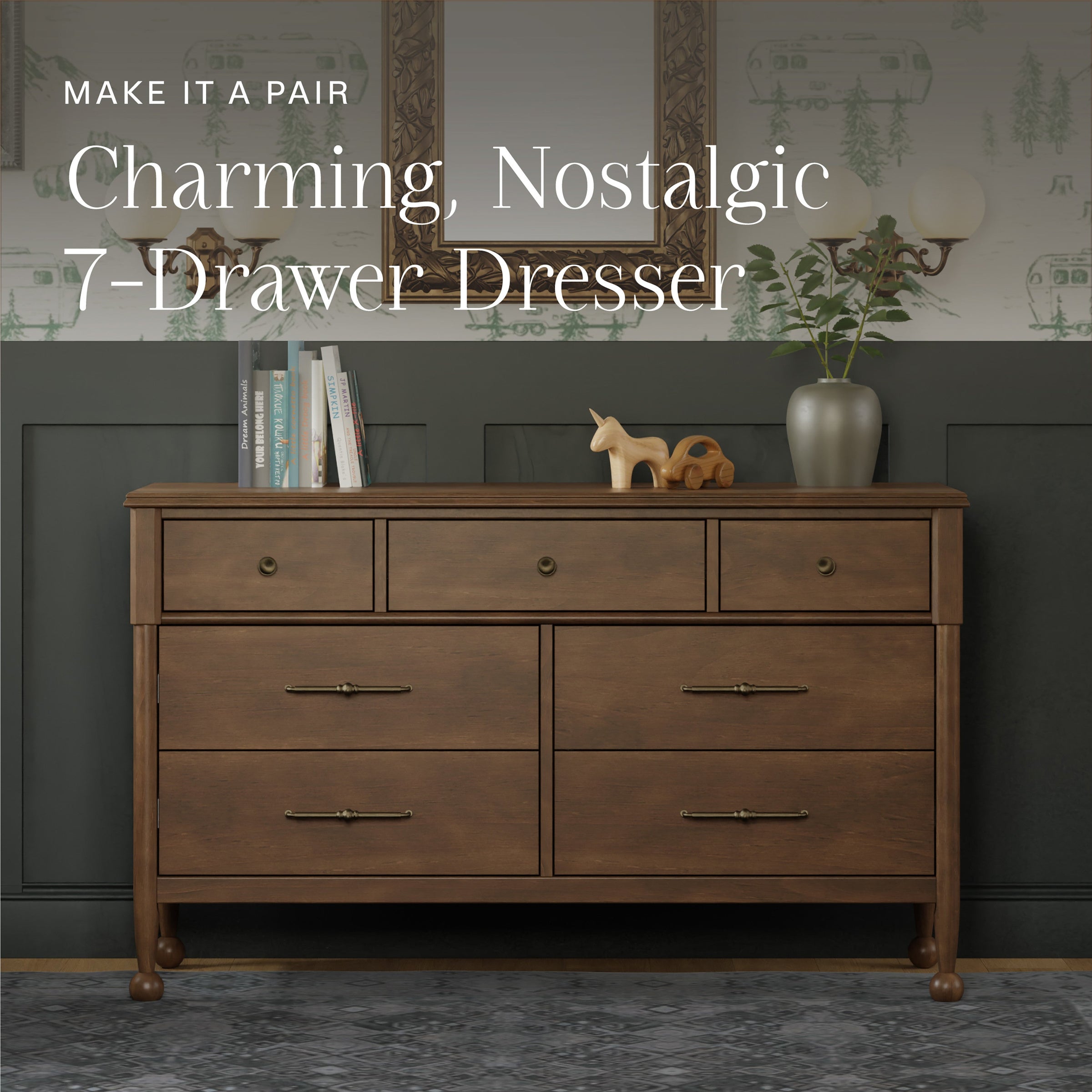 M31401NL,Alouette 3-in-1 Convertible Spindle Crib in Natural Walnut