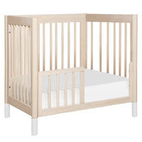 M12998NXW,Gelato 4-in-1 Convertible Mini Crib and Twin bed in Washed Natural Finish w/White Feet