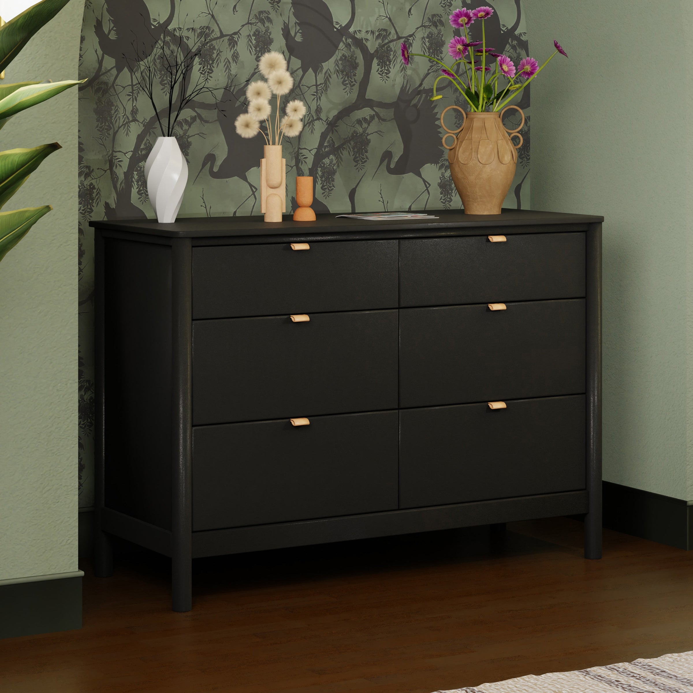 M25616B,Bondi 6-Drawer Assembled Dresser in Black