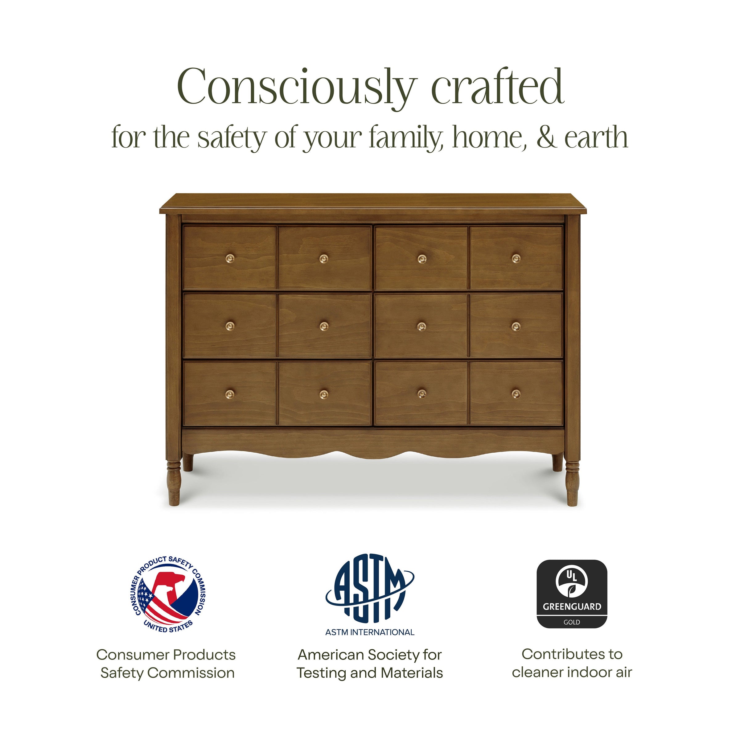 M7116NL,Liberty 6-Drawer Assembled Dresser in Natural Walnut