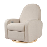 M23188PBEWLB,Nami Glider Recliner w/ Electronic Control and USB in Performance Beach Eco-Weave w/ Light Wood Base