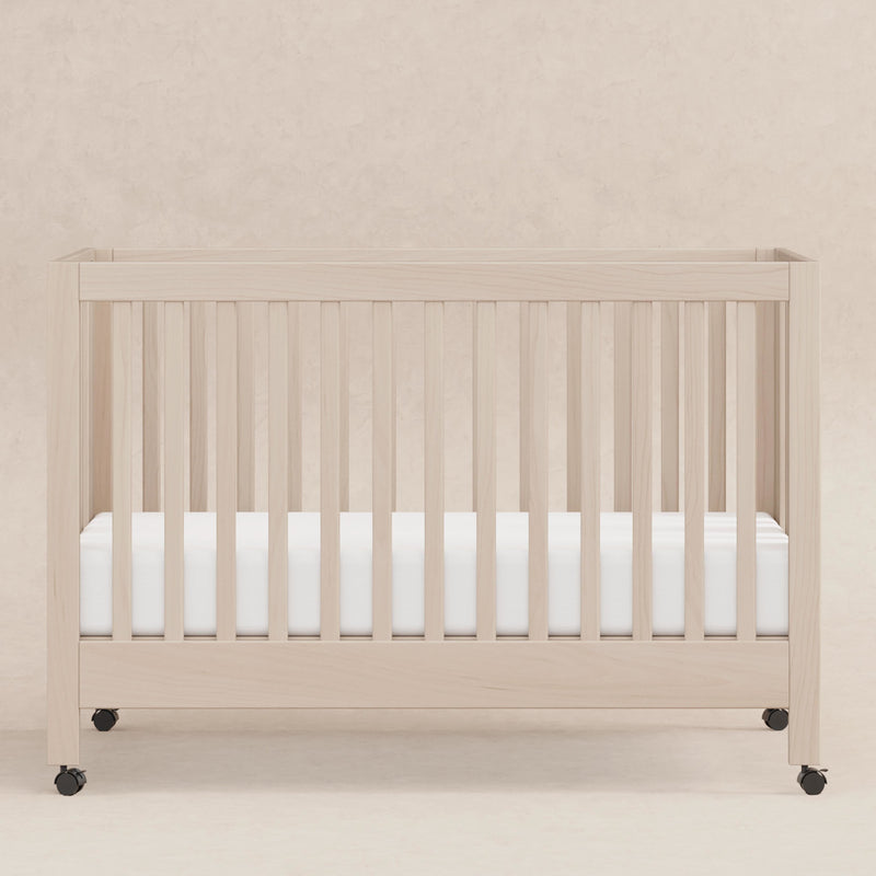 M6601NX,Maki Full-Size Folding Crib w/Toddler Bed Conversion Kit in Washed Natural