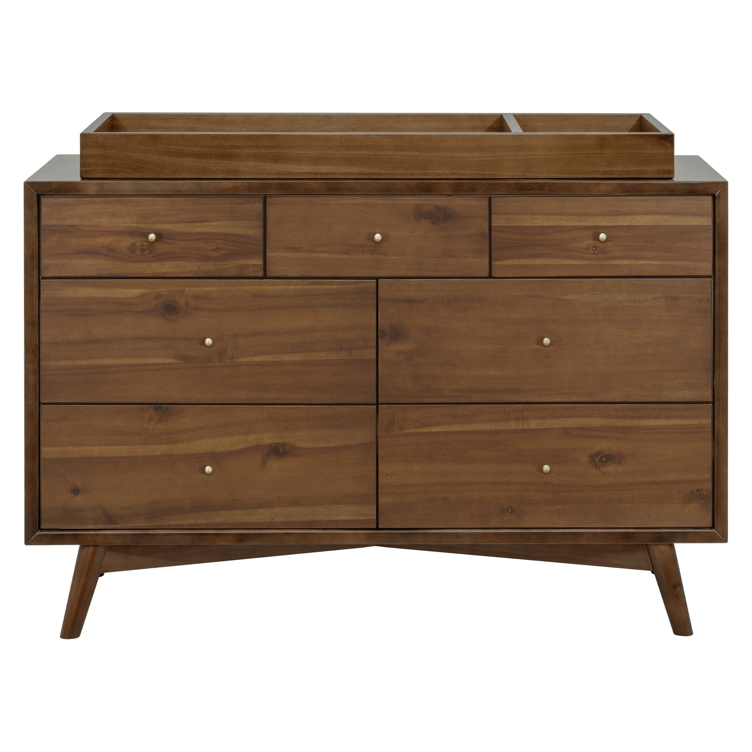 M15916NL,Palma 7-Drawer Double Dresser  Assembled in Natural Walnut