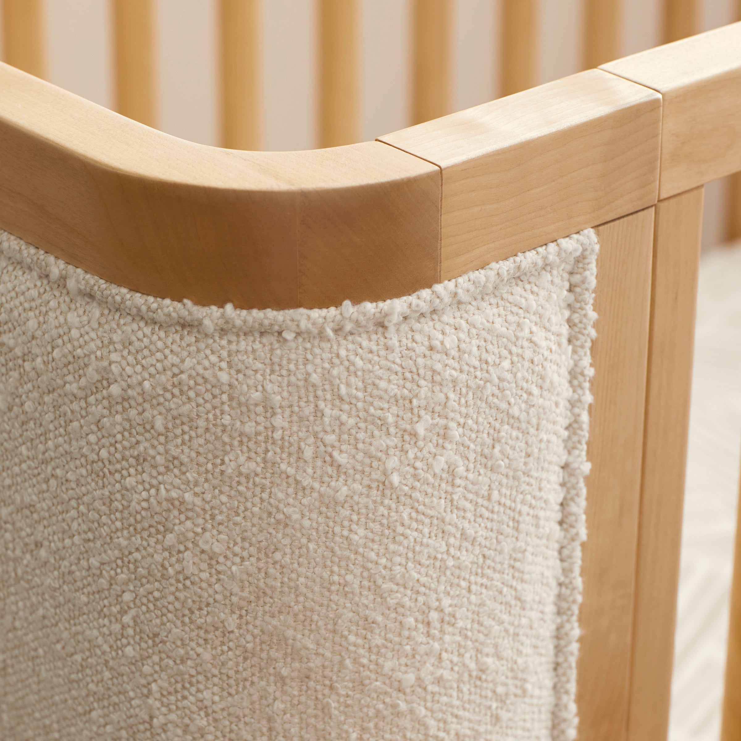 M26201HYWB,Bondi Boucle 4-in-1 Convertible Crib w/ Toddler Bed Kit in Honey with Ivory Boucle