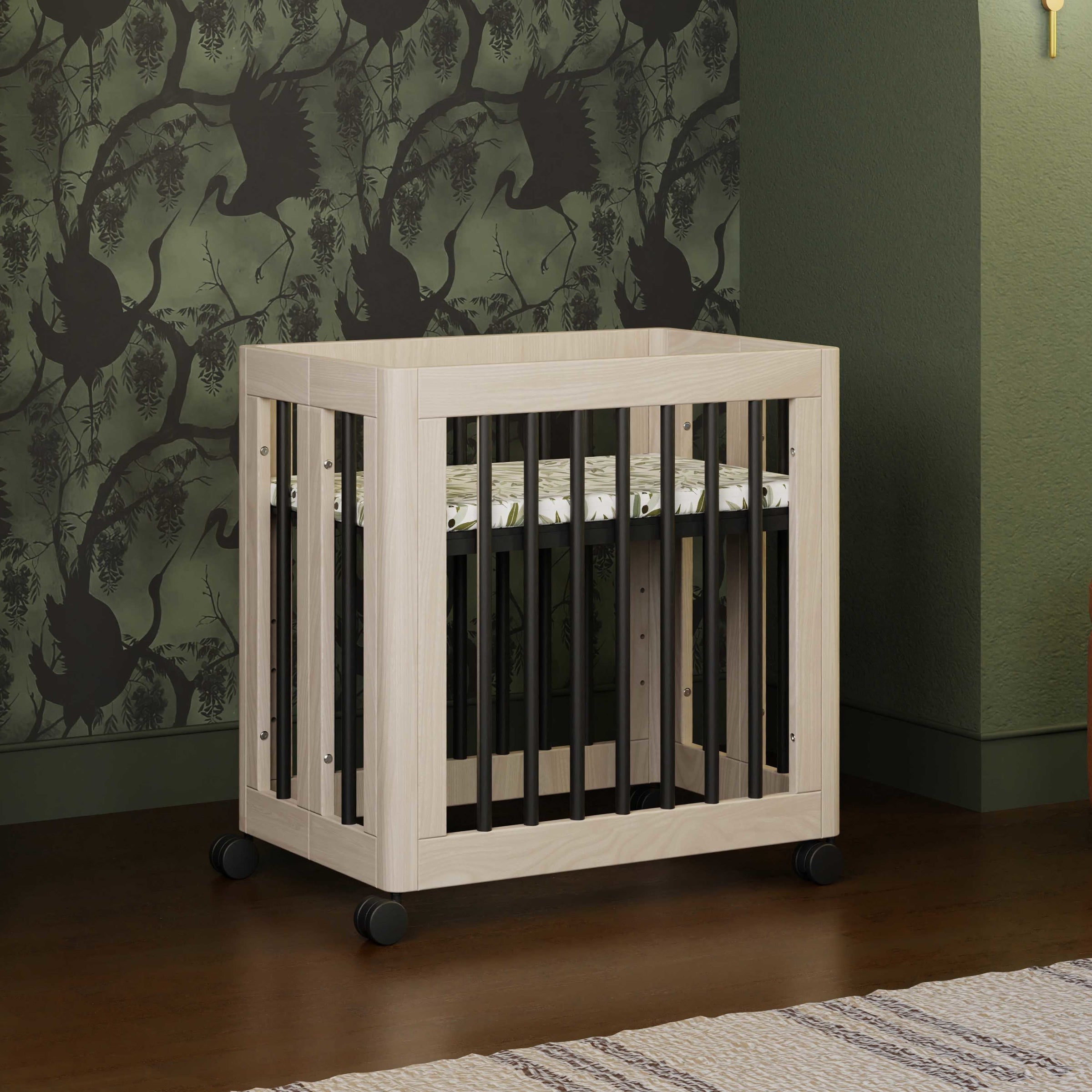 M23401NXB,Yuzu 8-in-1 Convertible Crib w/All-Stages Conversion in Washed Natural/Black