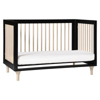 M9001BNX,Lolly 3-in-1 Convertible Crib w/Toddler Bed Conversion in Black/WashedNatural