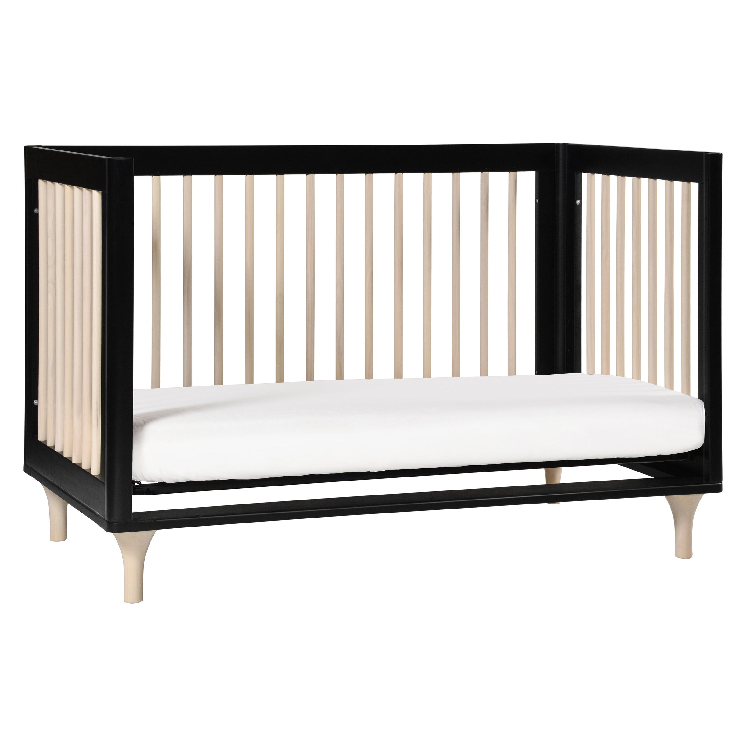 M9001BNX,Lolly 3-in-1 Convertible Crib w/Toddler Bed Conversion in Black/WashedNatural
