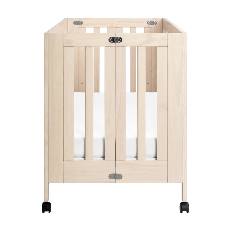 M6601NX,Maki Full-Size Folding Crib w/Toddler Bed Conversion Kit in Washed Natural