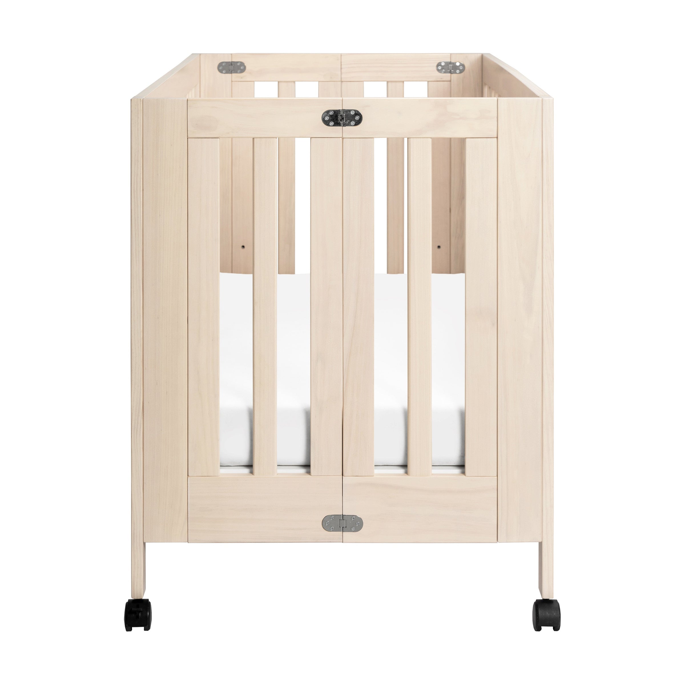 M6601NX,Maki Full-Size Folding Crib w/Toddler Bed Conversion Kit in Washed Natural