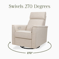 M17186PBEW,Willa Plus Power Glider Recliner w/ Power Headrest in Performance Beach Eco-Weave