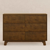 M32526NL,Hudson Modern 6-Drawer Assembled Double Dresser in Natural Walnut