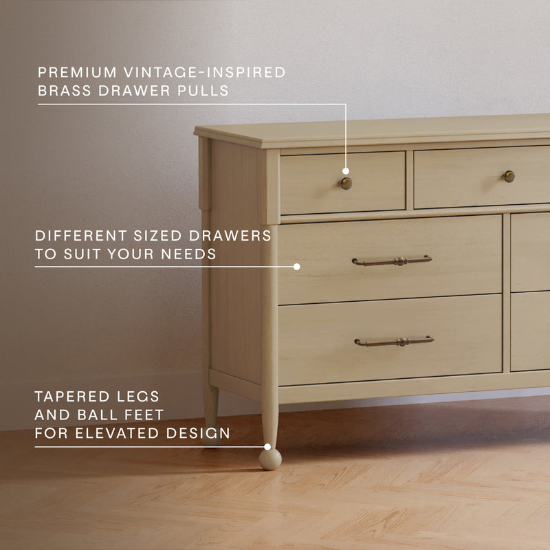 M31416WP,Alouette 7-Drawer Assembled Dresser in Washed Pine