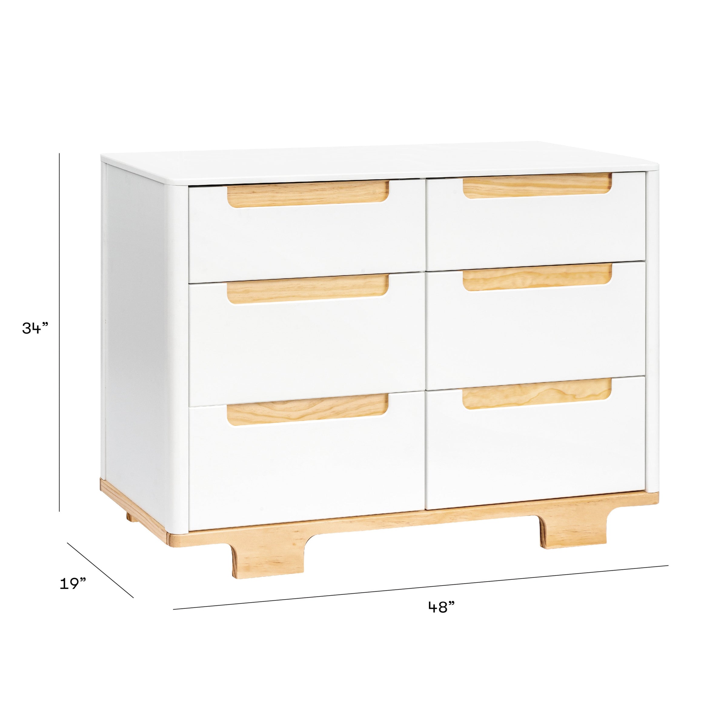 M23426WN,Yuzu 6-Drawer Dresser in White/Natural