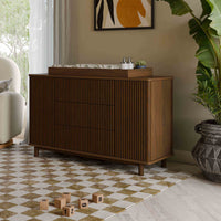 M29816NL,Pogo Tambour Assembled Dresser in Natural Walnut