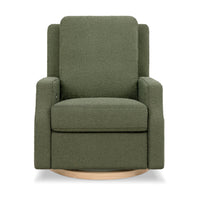 M22286OBLB,Crewe Electronic Swivel Glider Recliner in Olive Boucle w/Light Wood Base