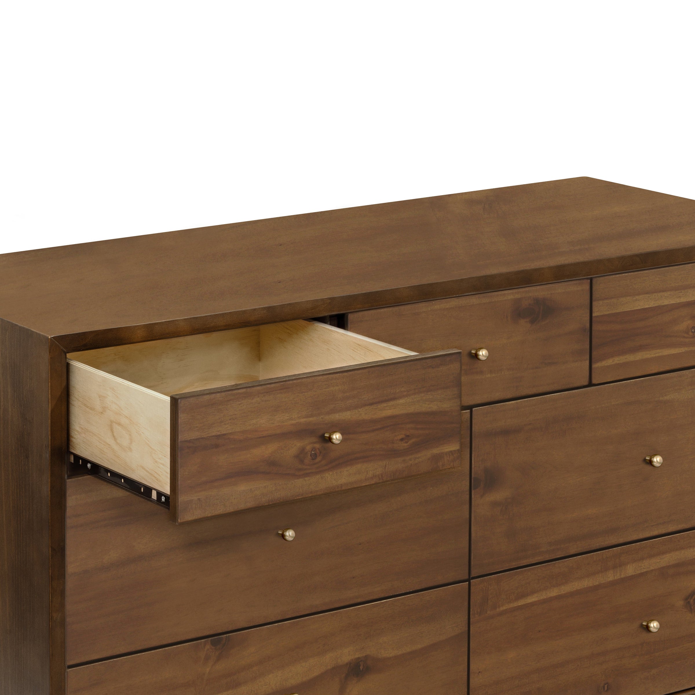 M15916NL,Palma 7-Drawer Double Dresser  Assembled in Natural Walnut
