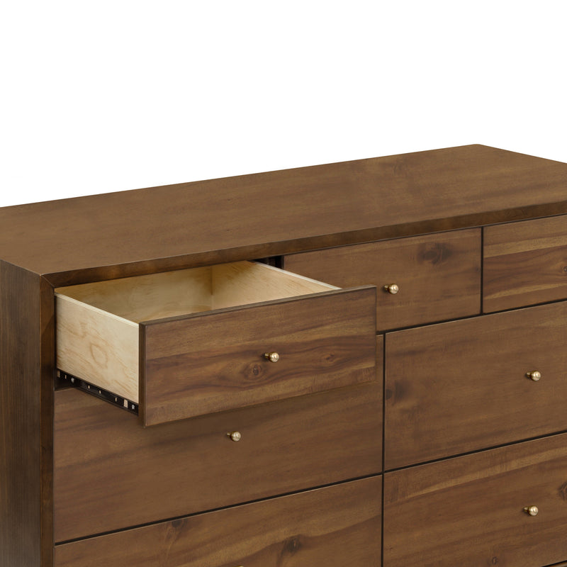 M15916NL,Palma 7-Drawer Double Dresser  Assembled in Natural Walnut