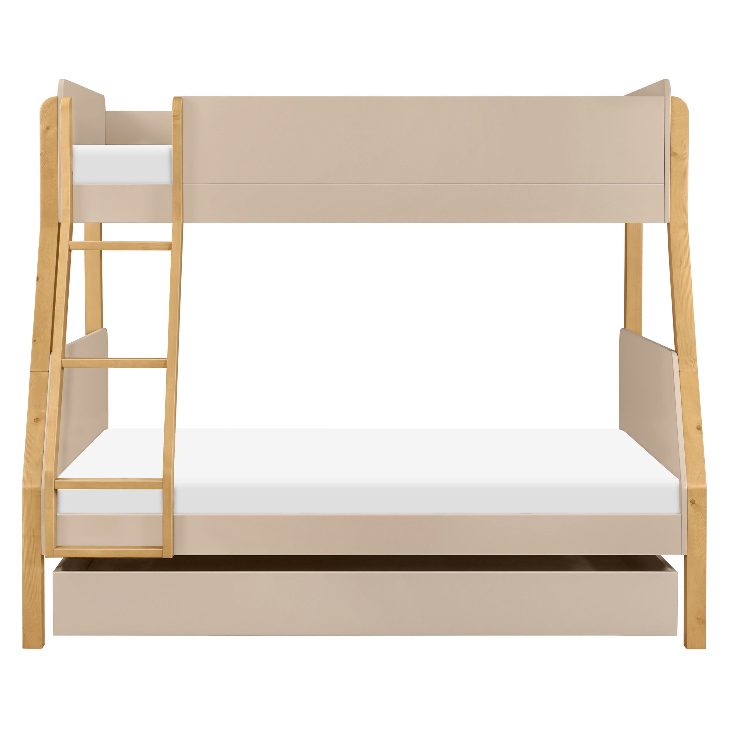 M25973TPE,Twin Storage Trundle Bed in Taupe
