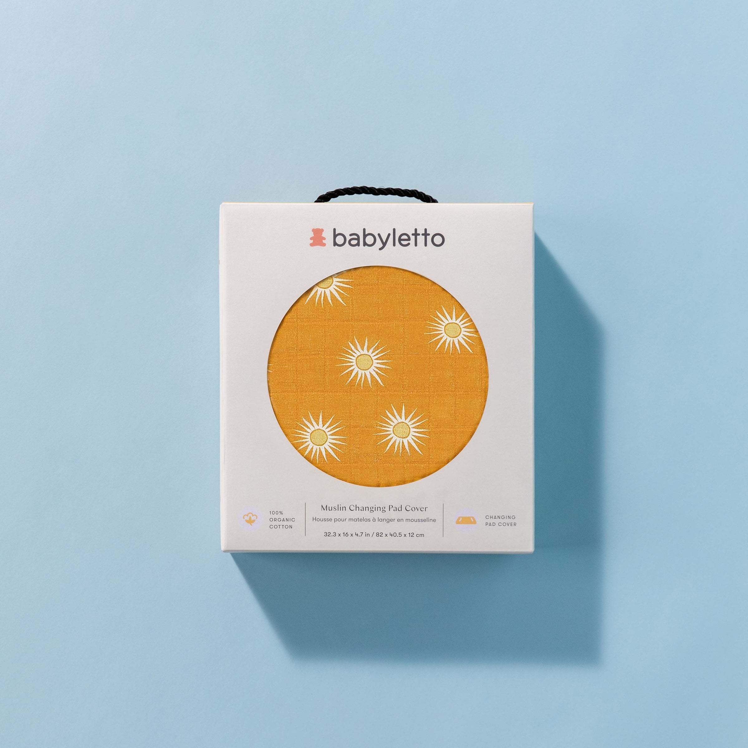 T26937,Golden Hour Quilted Muslin Changing Pad Cover in GOTS Certified Organic Cotton