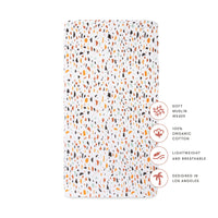 T29135,Terrazzo Muslin Crib Sheet in GOTS Certified Organic Cotton