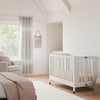 M6601W,Maki Full-Size Folding Crib w/Toddler Bed Conversion Kit in White Finish