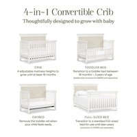 M15801RW,Darlington 4-in-1 Convertible Crib in Warm White