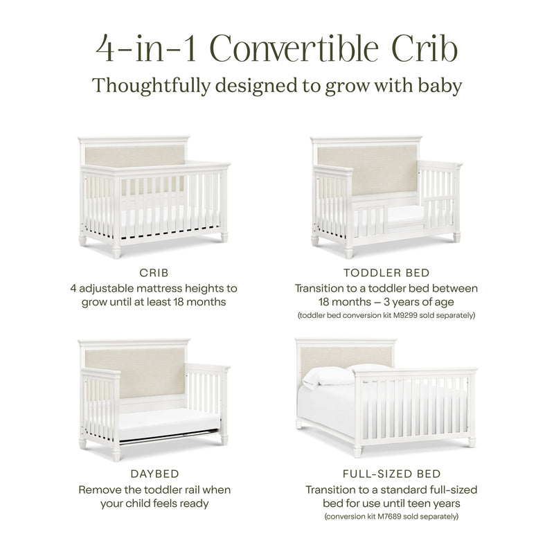 M15801RW,Darlington 4-in-1 Convertible Crib in Warm White