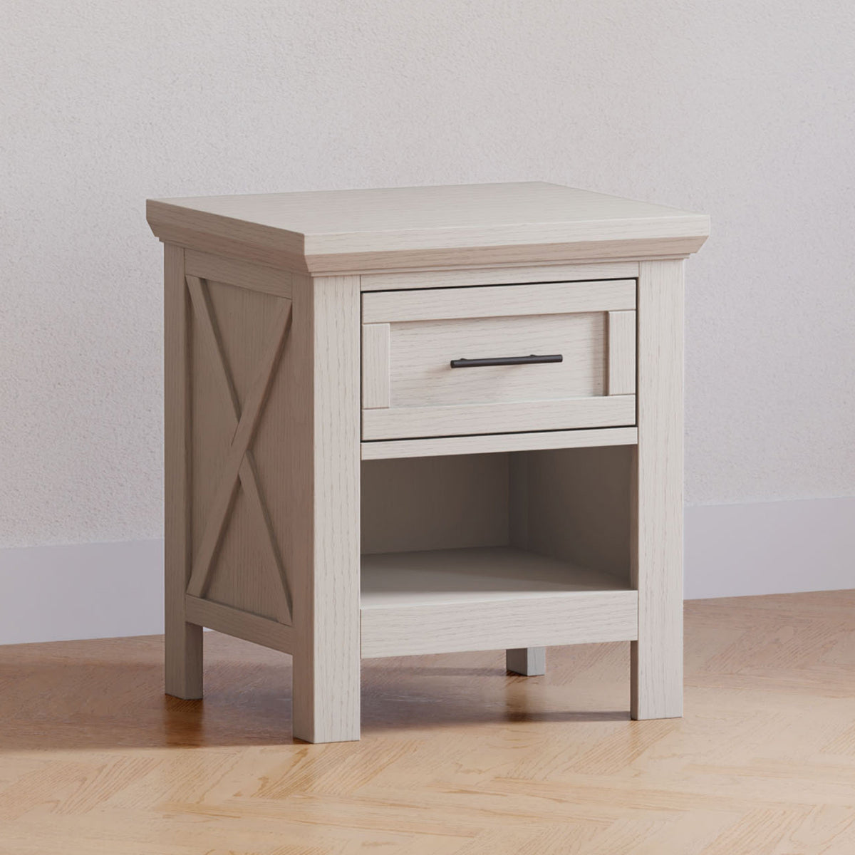 B14560WDF,Emory Farmhouse Nightstand in White Driftwood