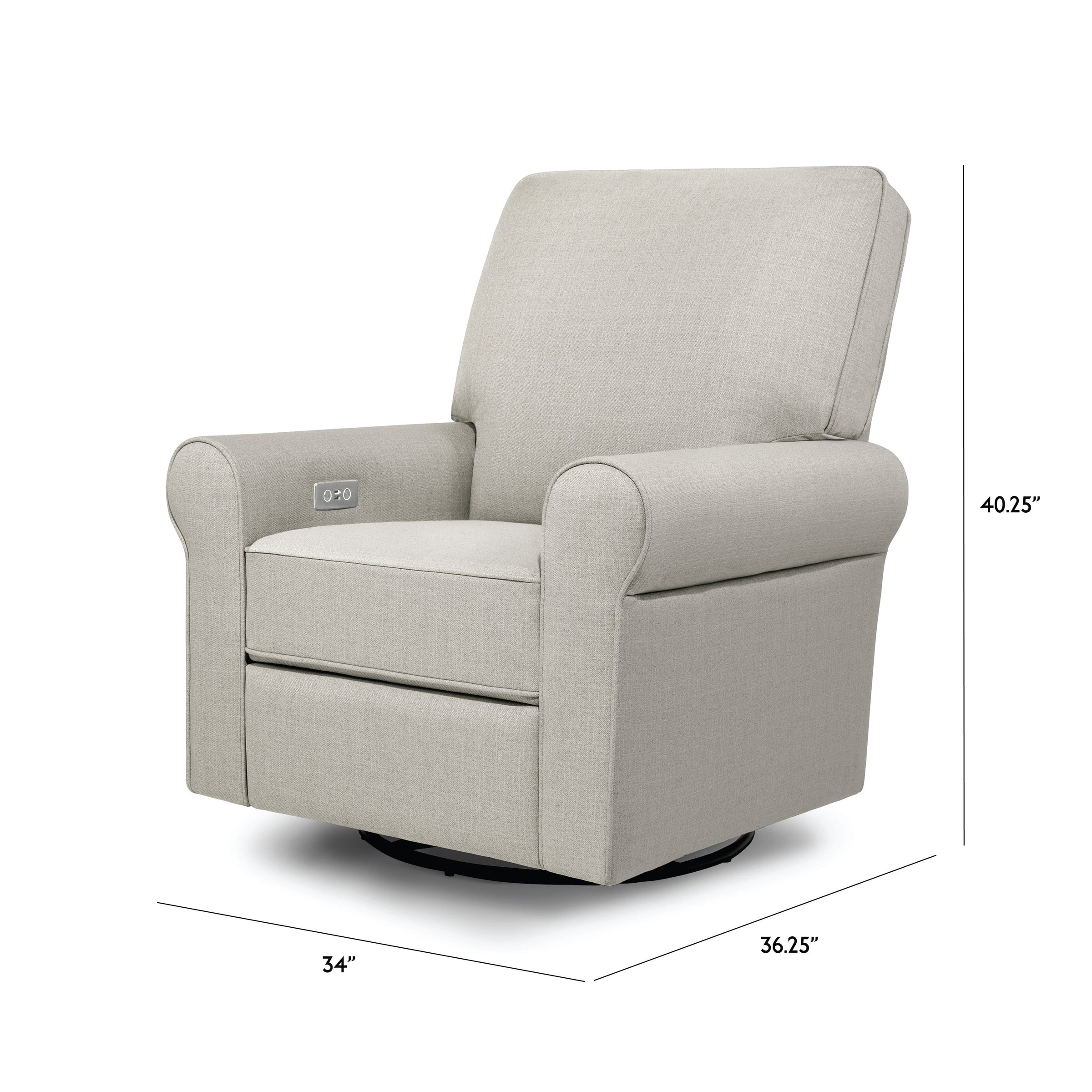 B17787PGET,Monroe Pillowback Power Recliner in Performance Grey Eco-Twill