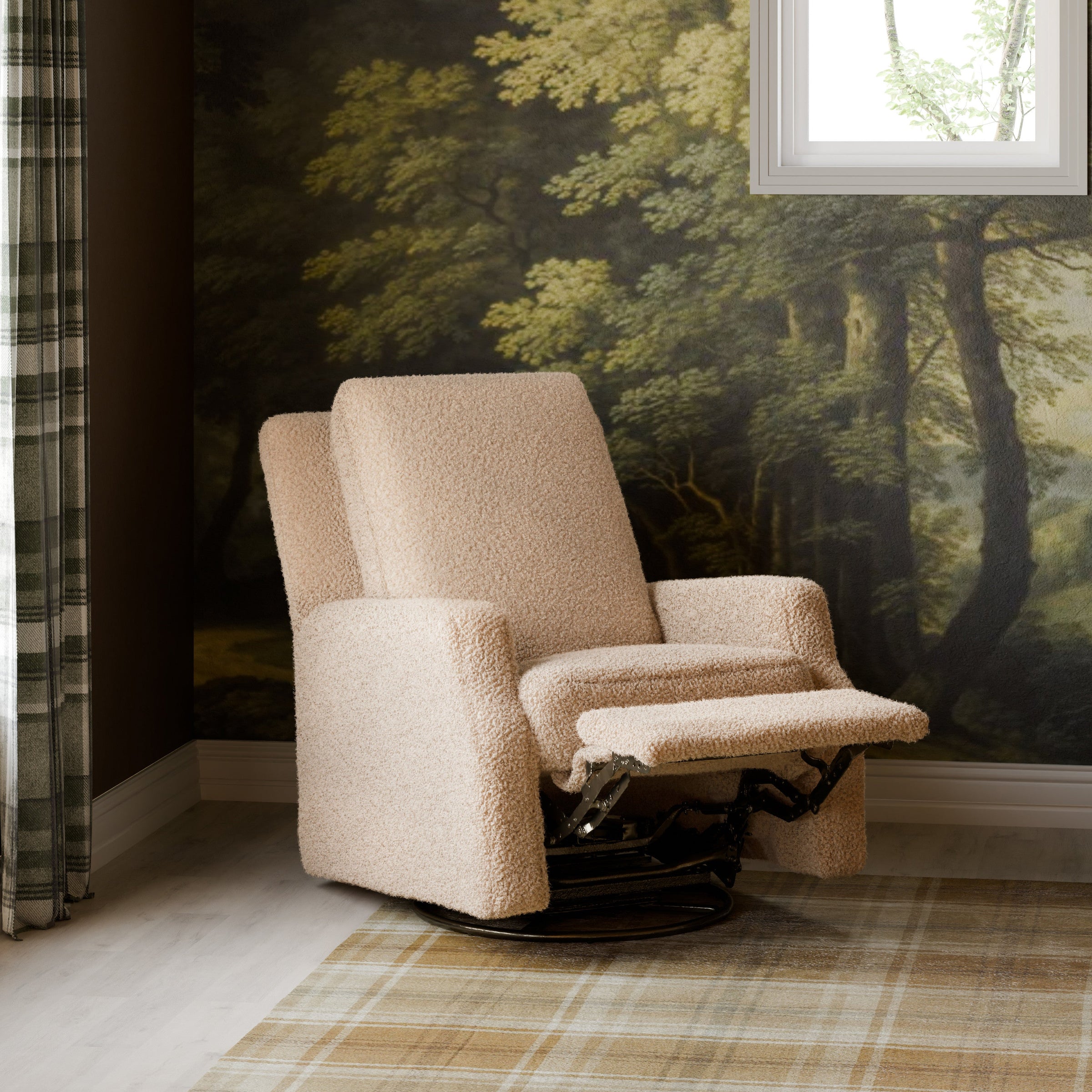 M22287CSG,Crewe Recliner and Swivel Glider in Chai Shearling