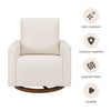 M26687PCMEWDB,Poe Channeled Swivel Glider in Performance Cream Eco-Weave w/ Dark Wood Base