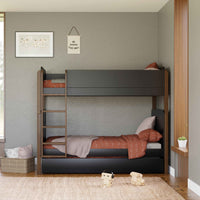 M18494BNL,TipToe Bunk Bed in Black and Natural Walnut