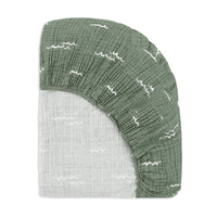 T27135,Ocean Waves Muslin Crib Sheet in GOTS Certified Organic Cotton