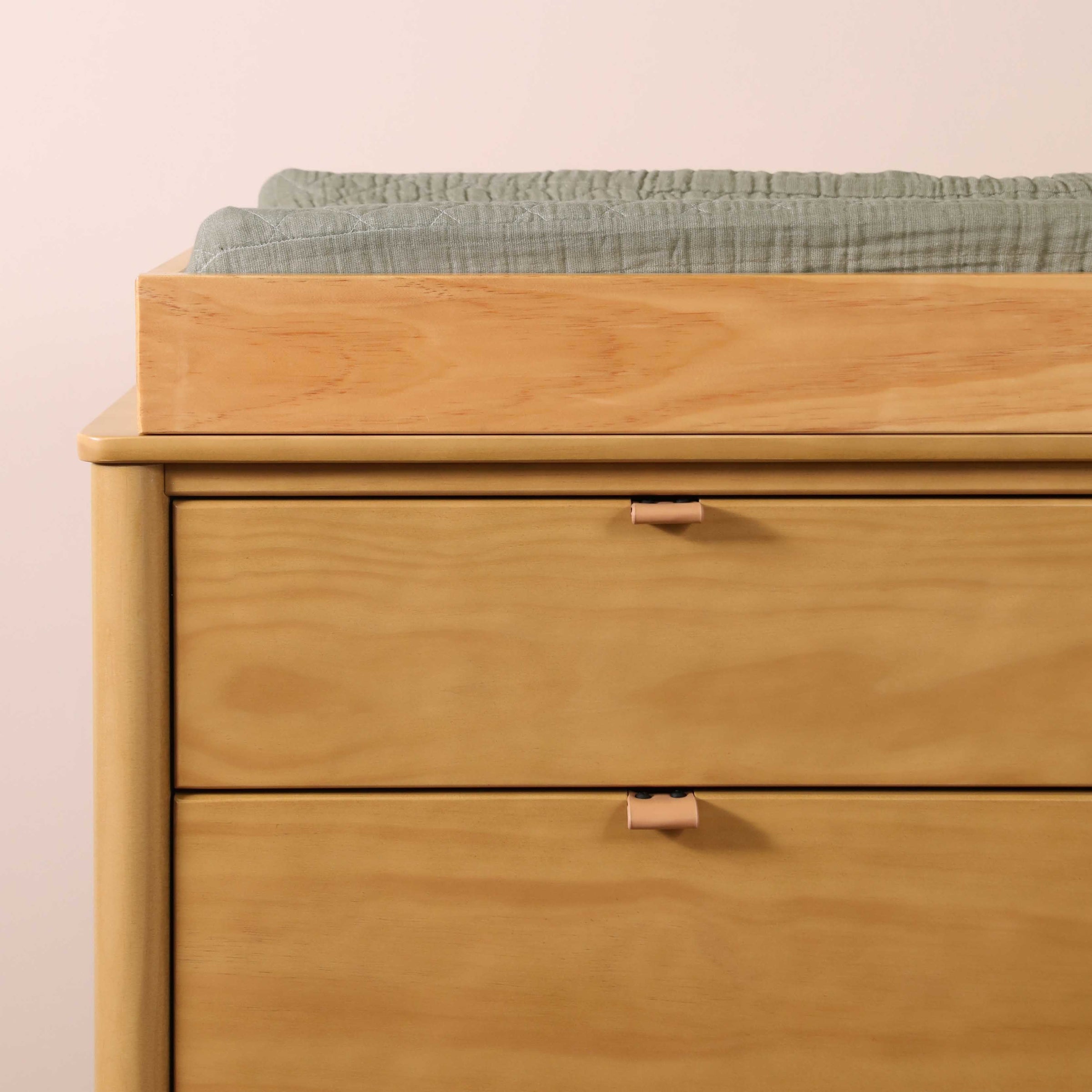 T29737MCA,Matcha Quilted Muslin Changing Pad Cover in GOTS Certified Organic Cotton